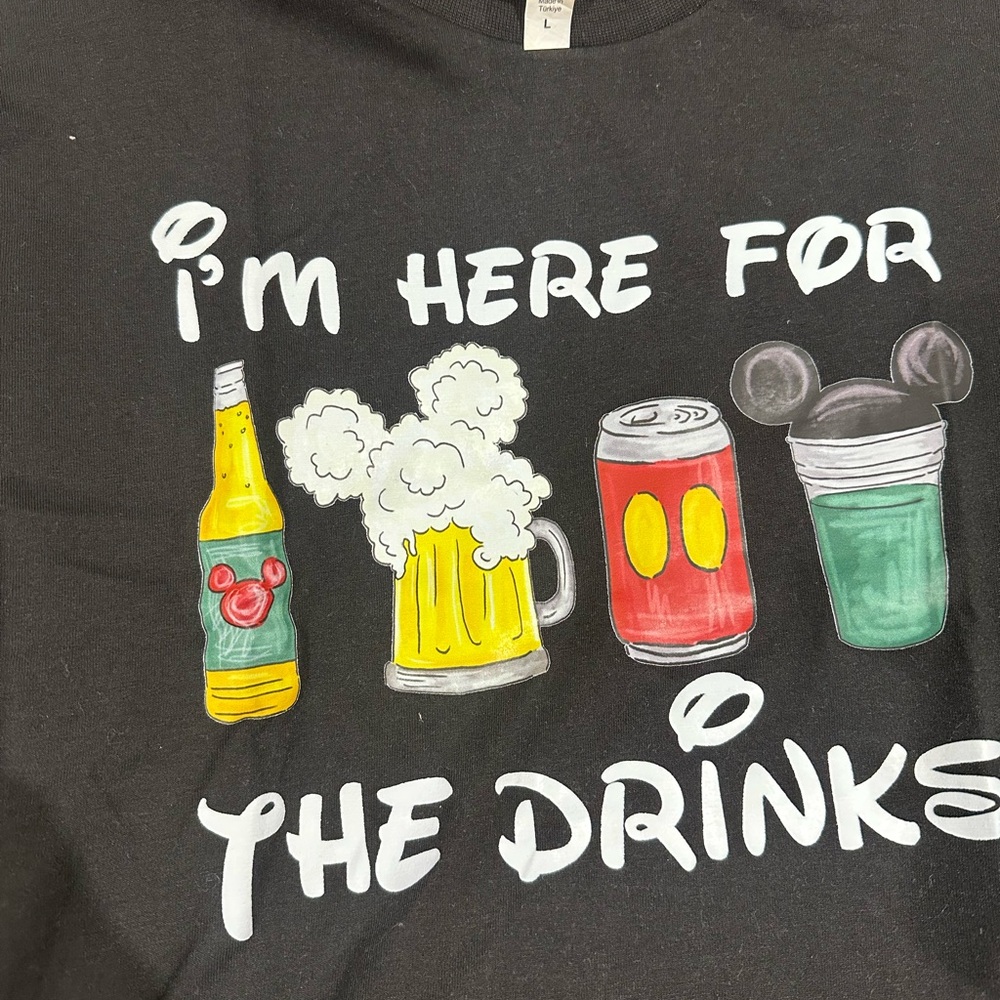 Fun Party T-Shirt with Drink Graphics